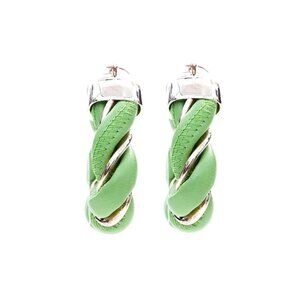 Bottega Veneta Earrings Leather 925 Sterling Silver Triangle